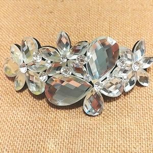 Chunky clear crystals hair clip NWT - Bridal,prom